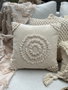 Aberto Design Funda de Cojín con Diseño de Conchas Marinas, Beige, 43 x 43 cm